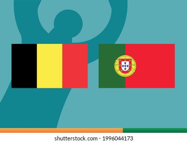 Football match between the national teams of Belgium and Portugal