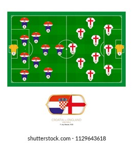 Football match Croatia versus England.