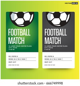 Football Match Event Ticket Card Design With Seat and Venue Details