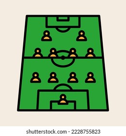 Football match formation icon or match strategy