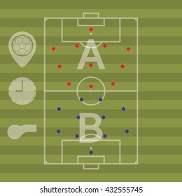 Football match infographic elements / Soccer match infographic elements