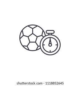 Football match linear icon concept. Football match line vector sign, symbol, illustration.