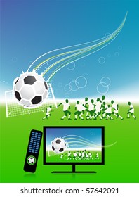 Football match  on tv sports channel