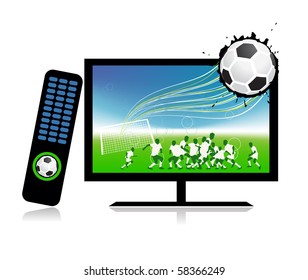 Football match  on tv sports channel