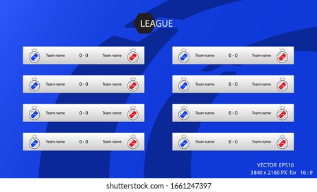 Football match schedule , Dark blue pattern background.
