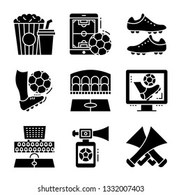 Football Match Solid Icons Set 