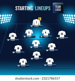 Fútbol juego gráficos gráficos de deportes plantilla de luz azul para transmisión en línea y medios sociales