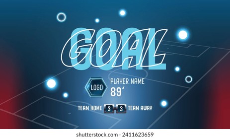Football match sport graphics blue light template for online broadcast and social media