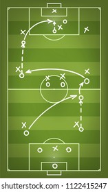 Football match strategy scheme. Vector illustration