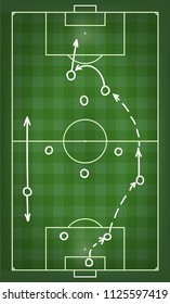 Football match tactics scheme. Vector illustration