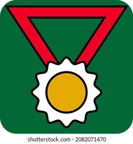Football medal, illustration, vector, on a white background.