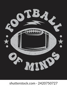 Football of minds typography design with grunge effect