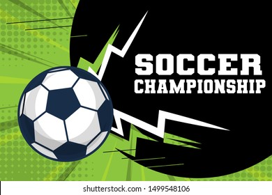 football modern sports design banner with text soccer championsship.football tournament Illustration banner.cartoon style