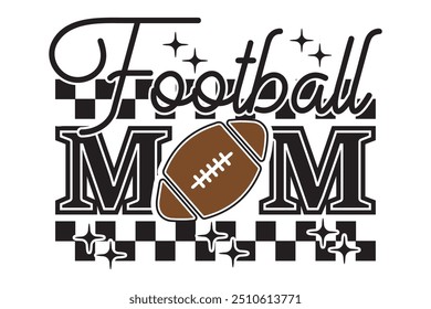 Football Mom EPS Retro Sport Mama T-shirt Design