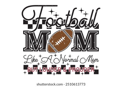 Football Mom EPS Retro Sport Mama T-shirt Design