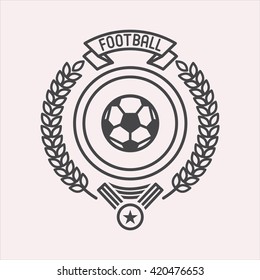 Football. Monochrome vector logo, isolated on white background.