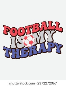 Football is my therapy retro t-shirt, Football t-shirt, Football svg, cut file, png