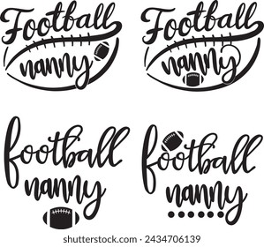 Football nanny, american football, football love, football family vector illustration file svg