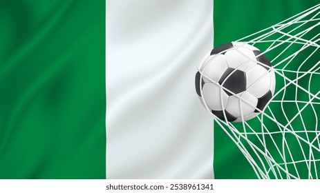 football with the national flag of maldives . Flag of nigeria . Horizontal Realistic waving flag of State of nigeria . Fabric textured flowing flag of maldives .