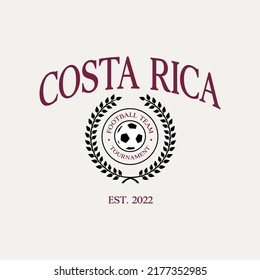 Football national team Costa Rica print design. Typography graphics for sportswear and apparel. Vector illustration.