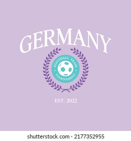 Football national team Germany print design. Typography graphics for sportswear and apparel. Vector illustration.