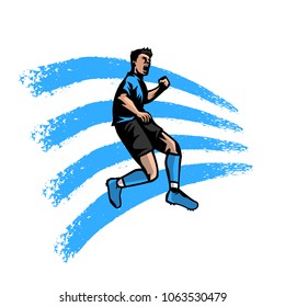  football national team and player cartoon character