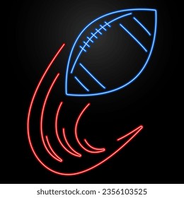 football neon sign, modern glowing banner design, colorful modern design trend on black background. Vector illustration.