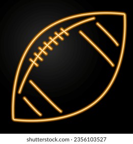 football neon sign, modern glowing banner design, colorful modern design trend on black background. Vector illustration.