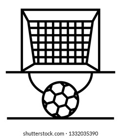 Football net concept line icon vector, football goal post 