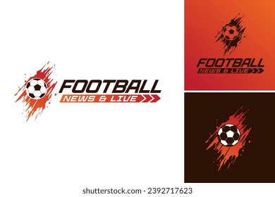 Football news and live logo is a dynamic and vibrant design perfect for sports news websites, live streaming platforms, or football-related brands looking for a modern and energetic logo.