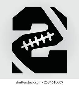 Football number 2 design elements elegant flat, Football player number