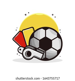 Football Objects Card Football Sport. Soccer Flat Design Illustration