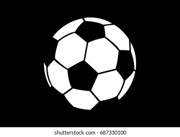 Football on black background vector illustration