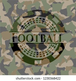 Football on camo pattern