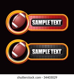 football on colored diamond banners
