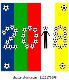 Football on colorful background, vector image