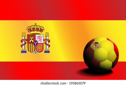 Football on flag Spain , soccer on flag spain