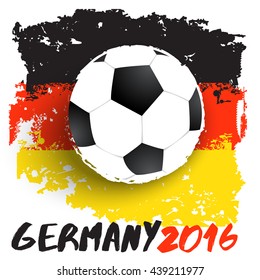 Football On Grunge Flag Background : Vector Illustration