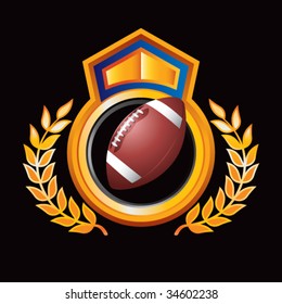 football on royal floral crest