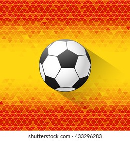 Football on Spain flag geometric pattern background