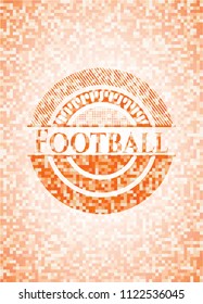 Football orange mosaic emblem