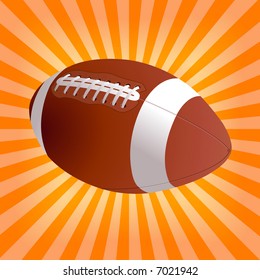 Football over a colorful sunburst — VECTOR