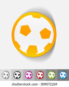 football paper sticker with shadow. Vector illustration