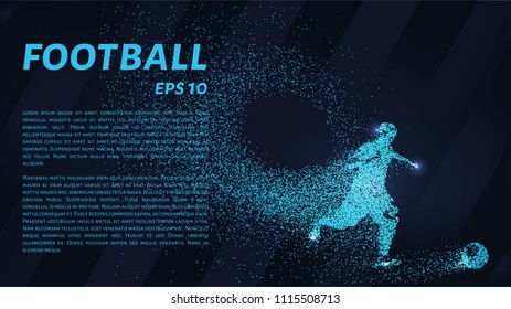 Football of the particles. Football the player dribbling