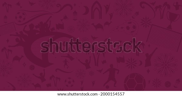 Football Pattern Background for banner, soccer\
championship 2022 in\
Qatar