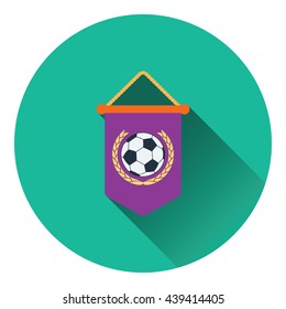 Football pennant icon. Flat color design. Vector illustration.