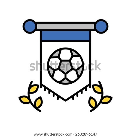 Football pennant vector filled outline icon. EPS 10 file