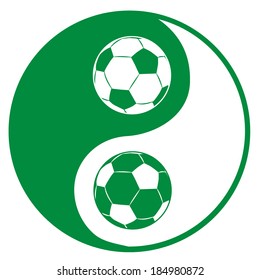 Football. Philosophy football. Yin yan symbol 