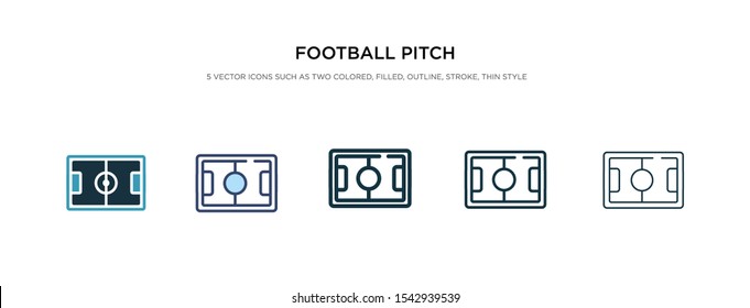 football pitch icon in different style vector illustration. two colored and black football pitch vector icons designed in filled, outline, line and stroke style can be used for web, mobile, ui