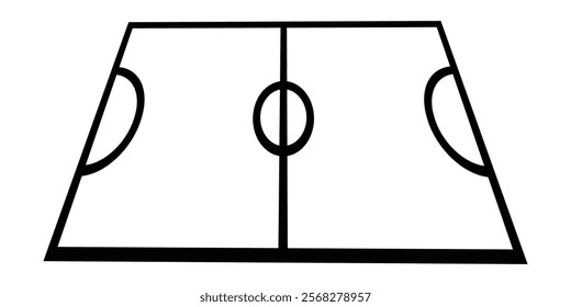 football pitch icon. football field icon. soccer sign .   football field with outline . 